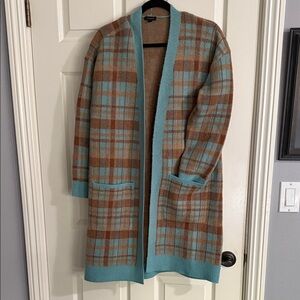 Talbots Brown and Blue Plaid Coat